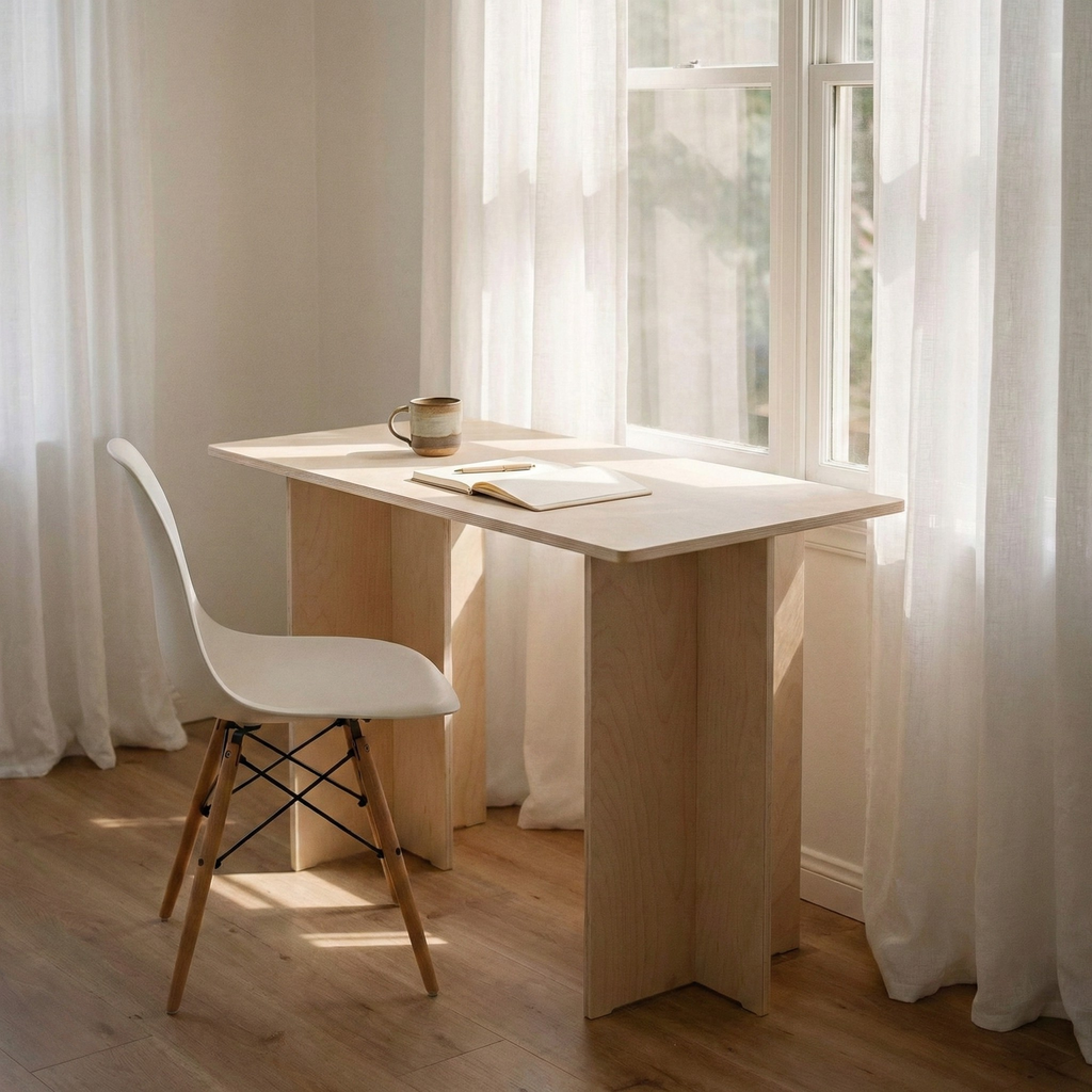 Minimal home office için ARVID ahşap çalışma masası