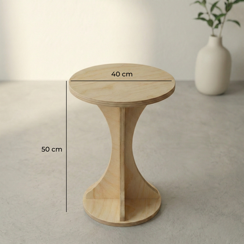 Salon koltuk yanı için İskandinav stil ahşap yan sehpa montajsız tasarım