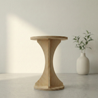 Küçük alanlara uygun minimalist ahşap yan sehpa 50 cm yükseklik