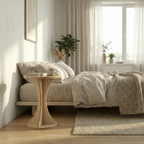 Yatak odası için yuvarlak modern yan sehpa doğal huş marin kontrplak komodin