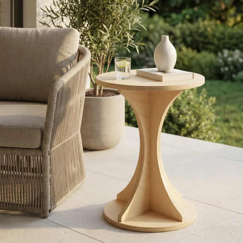 Doğal ahşap İskandinav yan sehpa modern ev dekorasyonu tamamlayıcı mobilya