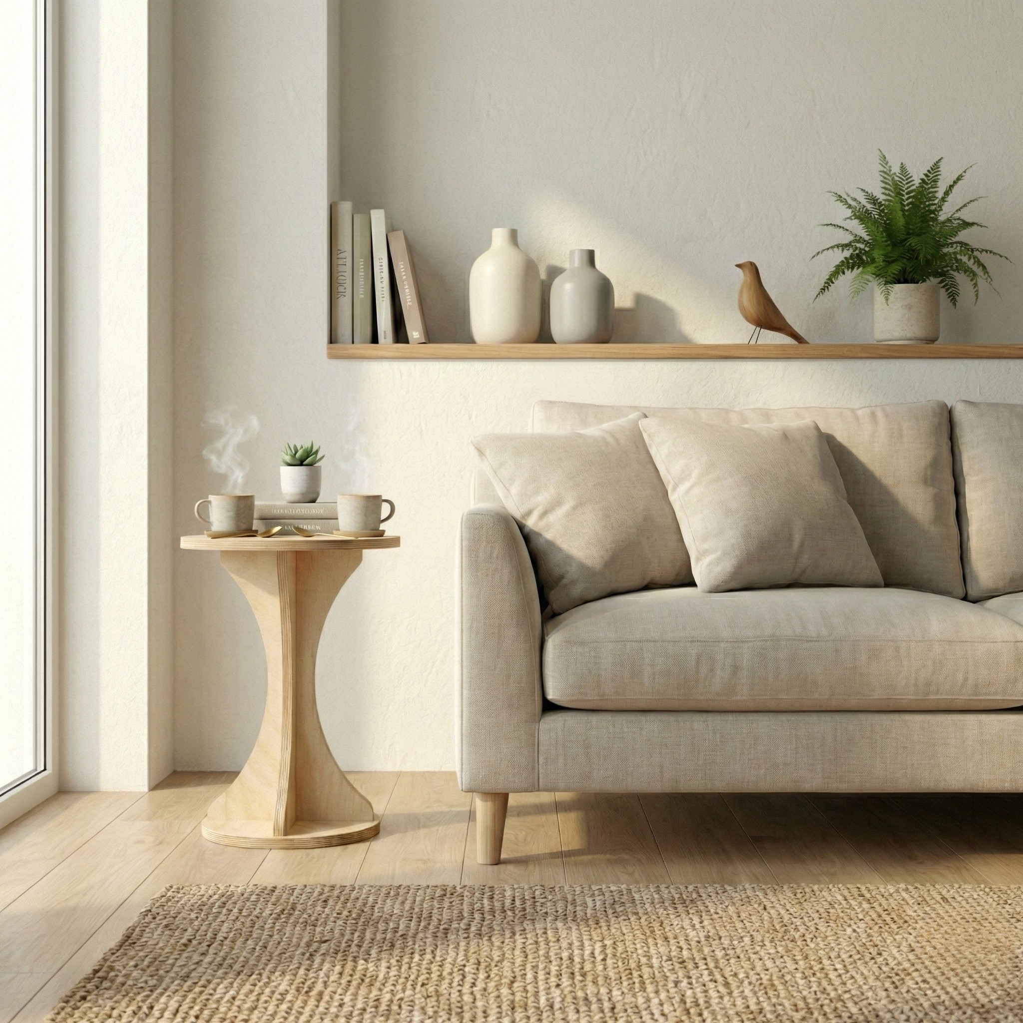 Modern salon sehpası yuvarlak tabla İskandinav dekorasyon uyumlu