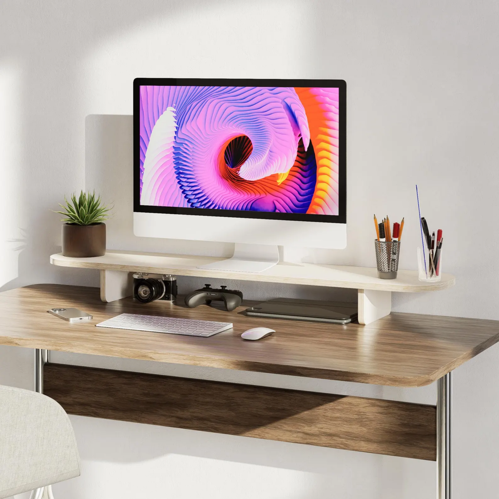 LYSEN ahşap monitör standı ergonomik masaüstü monitör yükseltici tasarım