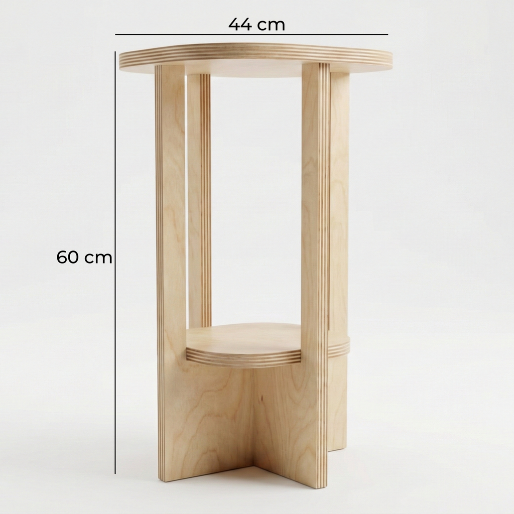 Minimal dekorasyon için modern ahşap koltuk yanı sehpası